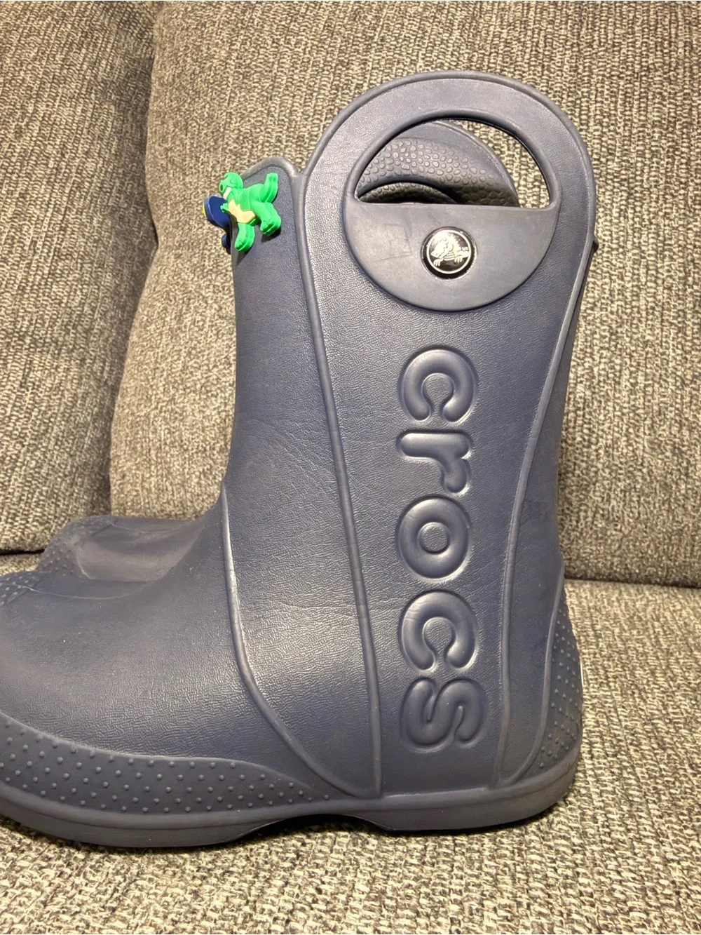 Crocs Kids Navy Handle-It Rain Boots Size C13 Waterproof Lightweight Durable
